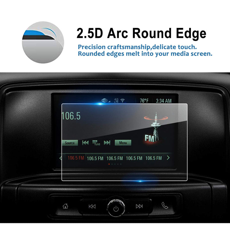 [Australia - AusPower] - LFOTPP Fit for 2016-2020 2021 GMC Sierra 1500 2500HD 3500HD 7 Inch IntelliLink Car Navigation Screen Protector, [9H] Tempered Glass Center Touch Screen Protector High Clarity (7-Inch) 