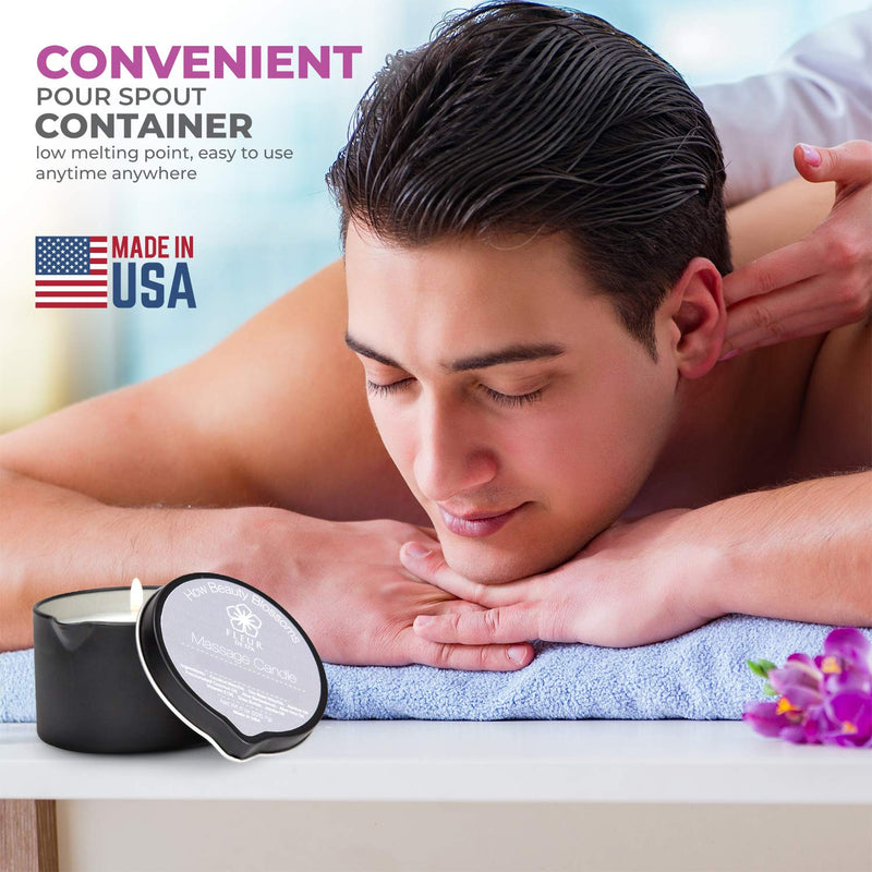 [Australia - AusPower] - Massage Oil Candle by Fleur De Spa - All Natural - 6oz with Pour Spout Made in USA (Midnight Dragon) midnight dragon 