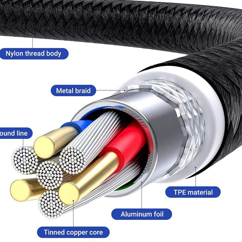 [Australia - AusPower] - Utotrip Magnetic Charging Cable,(5-Pack,1ft/3ft/6ft/6ft/10ft) Magnetic Phone Charger,2-in-1 USB Magnetic Cable Compatible Micro USB,Type C(Black,Gen 1) 