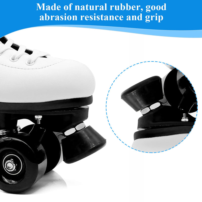 [Australia - AusPower] - 2 Pieces Roller Skate Toe Stoppers Rubber Skate Stoppers Plugs PU Rubber Roller Skates Brake 82A PU Toe Stops Replacement Skate Wheels Accessories for Double-Row Roller Skating Black 