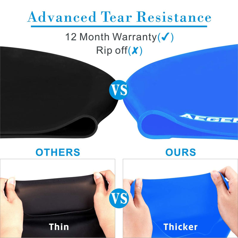 [Australia - AusPower] - Aegend Swim Caps for Long Hair (2 Pack), Durable Silicone Swimming Caps for Women Men Adults Youths Kids, Easy to Put On and Off, 4 Colors 