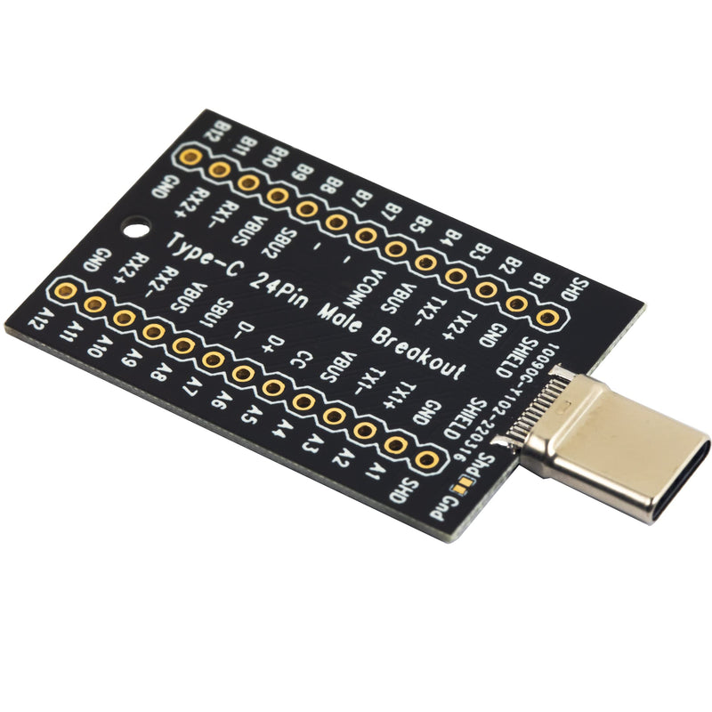 [Australia - AusPower] - risingsaplings 2pcs USB Type-C Male Breakout Board 24 Pins Full Pin Output C Male Breakout 24 Pins 0.1“ (2pcs) 