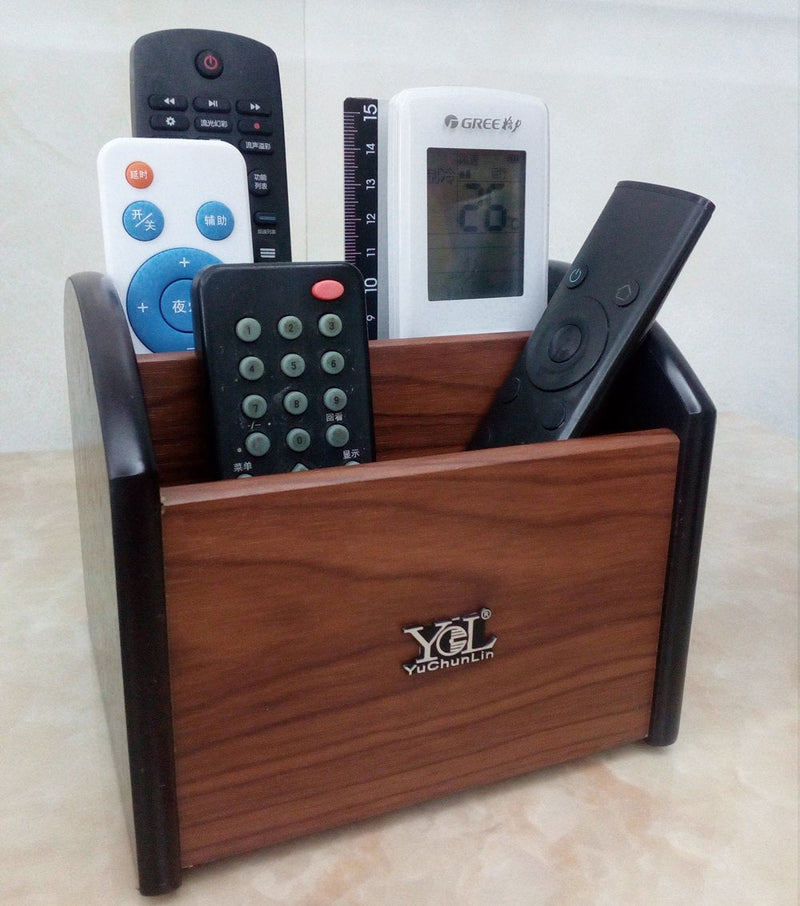 [Australia - AusPower] - Rotating remote control holder, pen holder for desk,Wooden remote storage Organizer,TV remote control caddy@YCL872R Pen container 