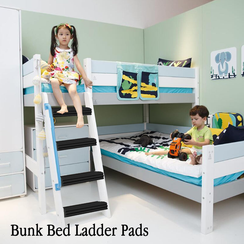 [Australia - AusPower] - 6.6 FT Black Bunk Bed Ladder Pads PVC Soft Corner Protectors with Strong Adhesive, Stair Steps Cover for Ladder, Stair Edge, Sharp Edges, Desk, Table, Furniture 