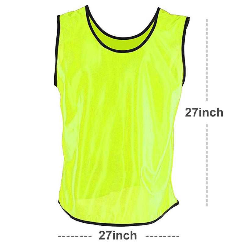 [Australia - AusPower] - DALLX Sports Scrimmage Nylon Mesh Team Practice Vests Pinnies Jerseys Bibs for Children Adult Youth Soccer Volleyball Yellow Large 