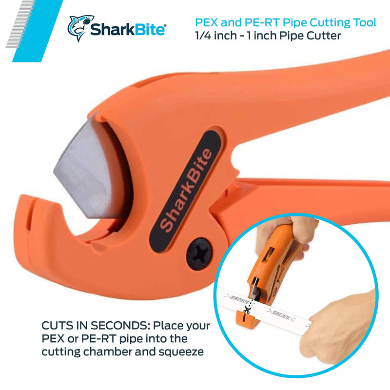 [Australia - AusPower] - SharkBite U701 PEX Tubing Cutter, For 1/4 Inch, 3/8 Inch, 1/2 Inch, 3/4 Inch, and 1 Inch Pipes 1 Pack 