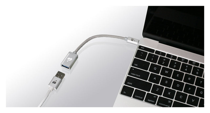 [Australia - AusPower] - IOGEAR Charge & Sync USB-C to USB Type-A Adapter, Silver, G2LU3CAF10-SIL 