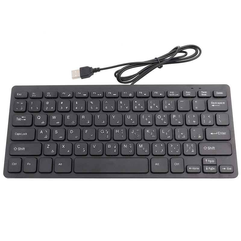 [Australia - AusPower] - Zyyini Portable Keyboard, Wired Keyboard, USB Arabic Keyboard, Ultra Thin Keyboard, Mini Keyboard, Support Plug and Play, for Home, Office, PC, Computer, Desktop 