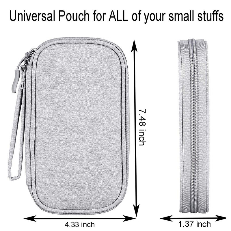 [Australia - AusPower] - Electronic Accessories Bag, Universal Cable Cord Holder Organizer/Electronic Case, Waterproof Portable Cable Organizer Bag, USB Flash Drives Bag, Cable case Bag, USB Case Organizer, USB Charger Bag Single Layer - Gray 
