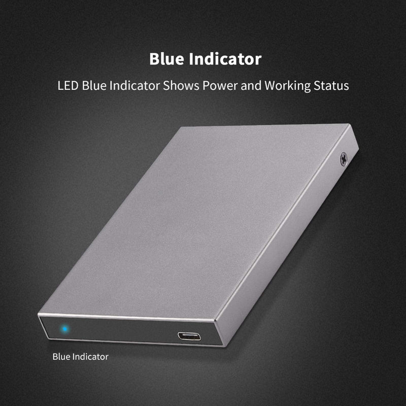 [Australia - AusPower] - SSK Aluminum 2.5" Hard Drive Enclosure USB C 3.1 Gen 2(6Gbps) to SATA External HDD Case Adapter for 2.5 inch 7 9.5mm SATA III HDD SSD with UASP Compatible with WD Seagate Samsung PS4 Xbox 