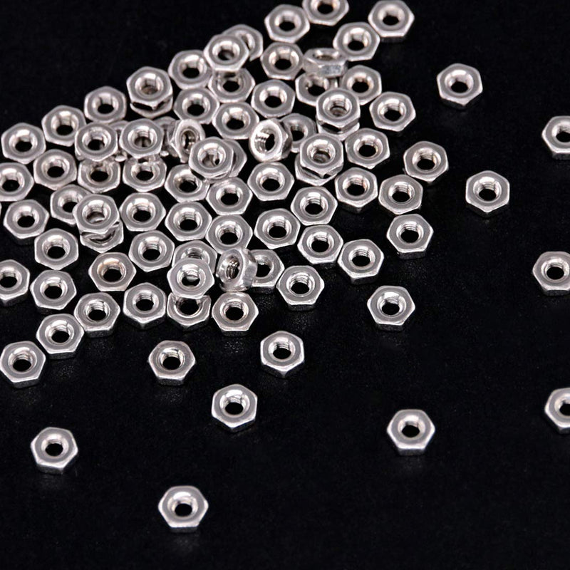 [Australia - AusPower] - Swpeet 100Pcs M2 Metric 304 Stainless Steel Hex Nuts, Coarse Thread Hexagon Nut Perfect for Industrial and Construction Fasteners 
