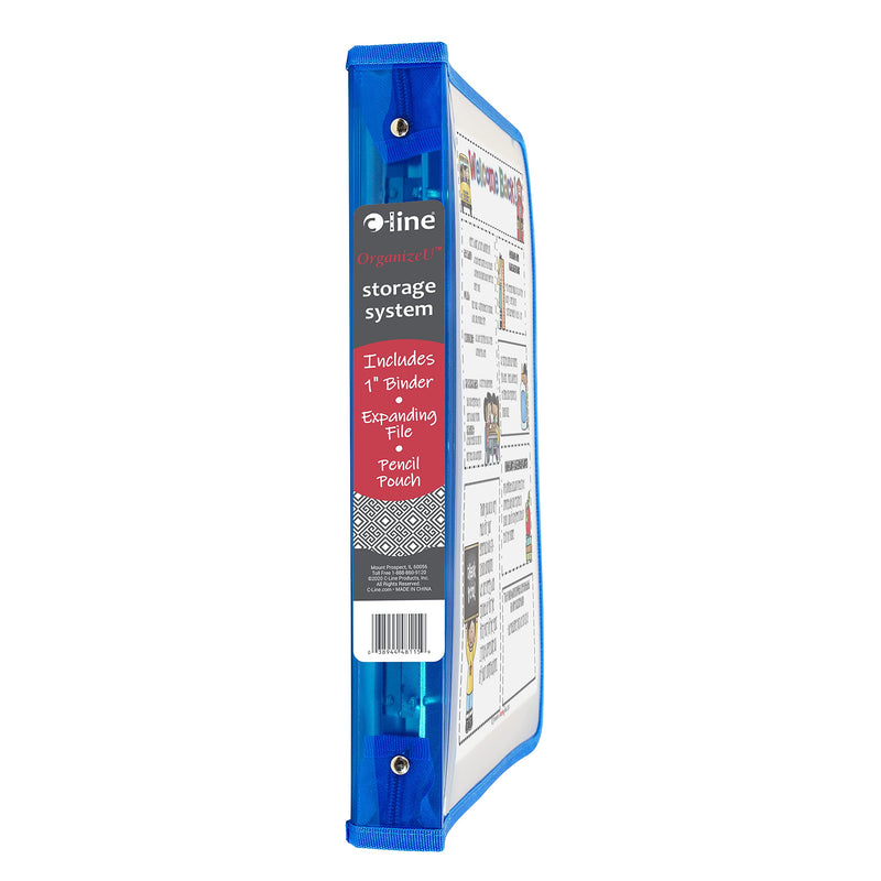[Australia - AusPower] - C-Line Expanding File Zippered Binder, Blue, 2" x 11" x 13 1/2" 