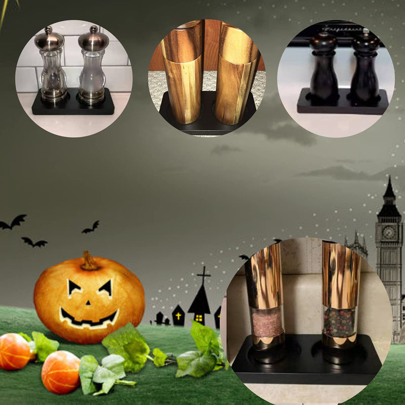 [Australia - AusPower] - Salt and Pepper Mill Tray, Pepper Salt Mill Tray, Wood Tray Black 