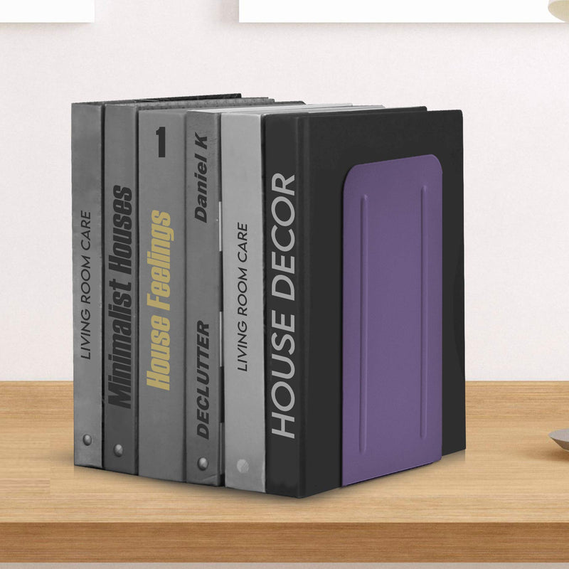 [Australia - AusPower] - Acrimet Jumbo Premium Metal Bookends 9" (Heavy Duty) (Purple Color) (1 Pair) 
