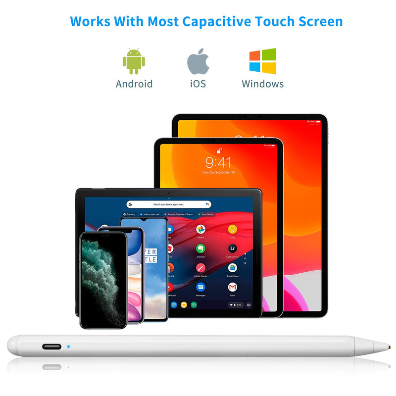 [Australia - AusPower] - Active Stylus Pen for Lenovo C940, Touch-Control and Type-C Rechargeable Digital Pen for Lenovo Yoga C940,Good at Sketching and Note-Taking on Yoga C940 White Drawing Stylus 