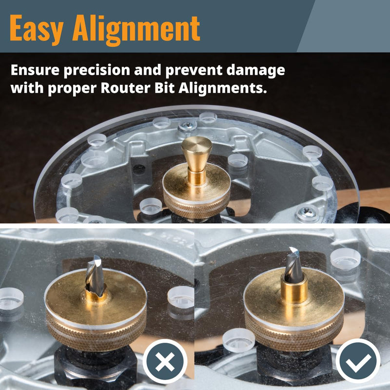 [Australia - AusPower] - POWERTEC 71833 Router Base Plate Centering Pin and Cone Set with 1/2" and 1/4" Ends for Calibrating Plates, Centering Template Guides w/ 59/64Â­ Inch Router Template Guide 