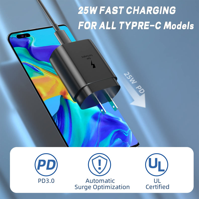 [Australia - AusPower] - USB C Type C Charger Fast Charging(2pack) Super Cable Android 25w Watt Pd Box Cell Phone Wall Block Adapter Cord Power Brick Compatible with Samsung Galaxy LG Note S9 S8 S20 A71 S10 S21 Ultra Plus 