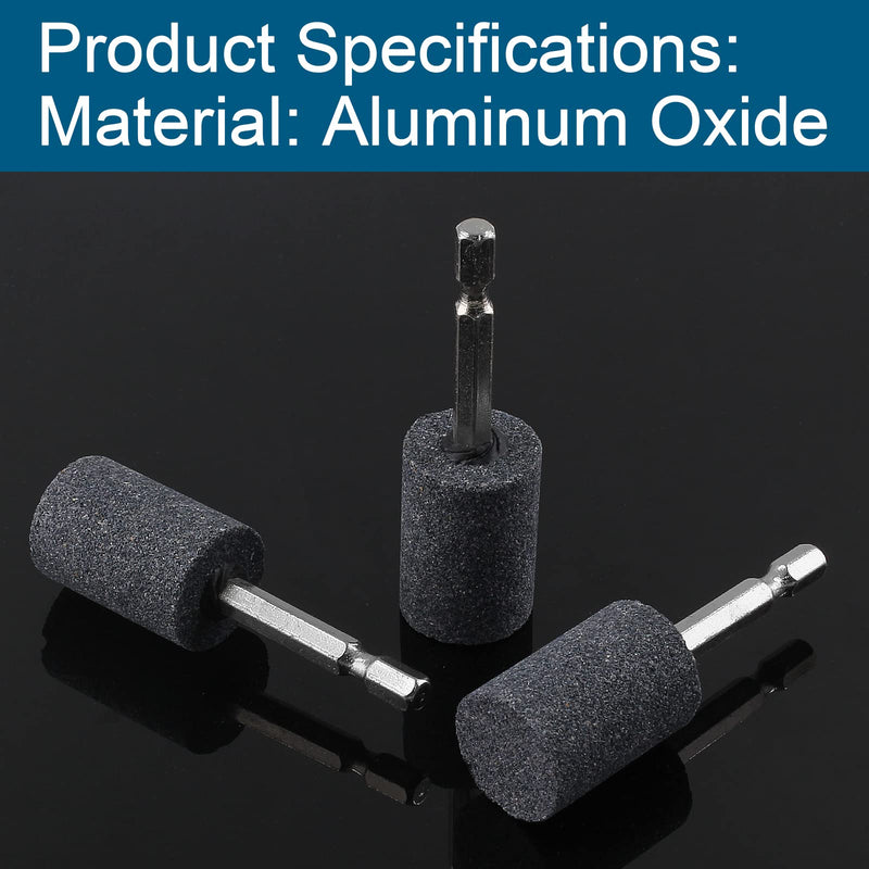 [Australia - AusPower] - Aracombie 10PCS Abrasive Drill Bits Stone Grinding Bits, 1/4" Hex Shank Small Grinding Wheel Bits Aluminum Oxide Grinding Stone, Stone Flap Wheel for Polishing, Deburring, Carving, Engraving, 120 Grit Cylindrical Shaped 10.0 