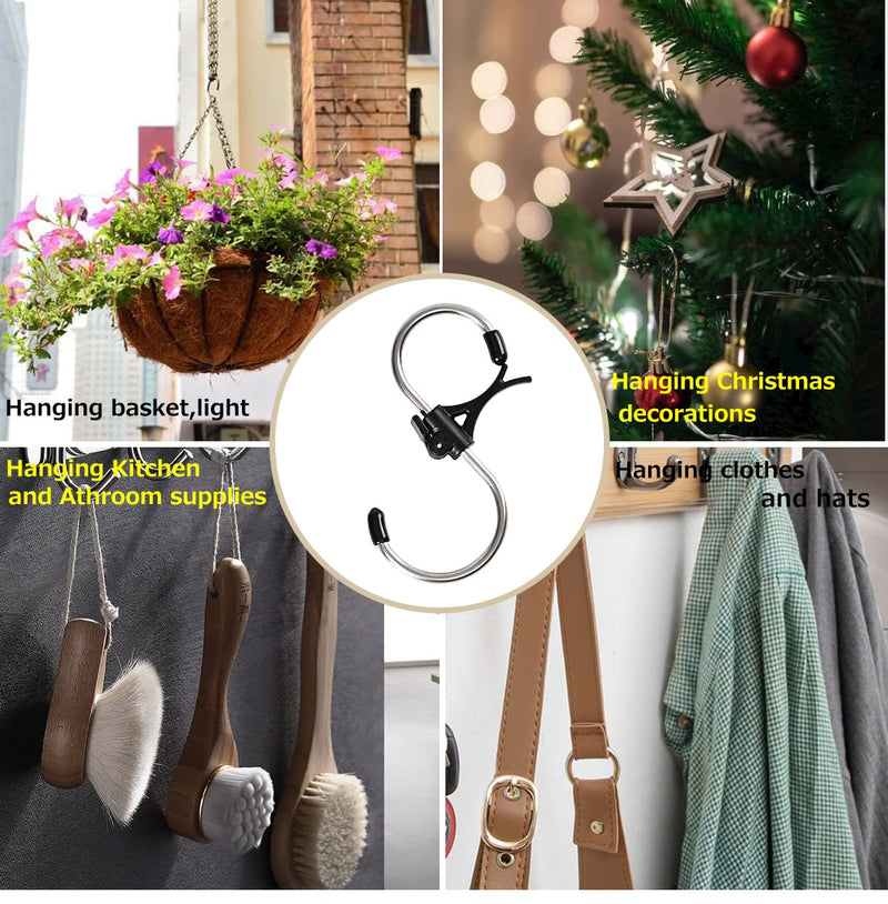 [Australia - AusPower] - GEZIDEA S Hooks Stainless Steel Heavy Duty S Hooks Anti Drop for Kitchen,Work Shop,Bathroom,Garden,Wardrobe,Office,Perfect Rack Hooks,Big,10Pieces 4.13x1.8 inch 
