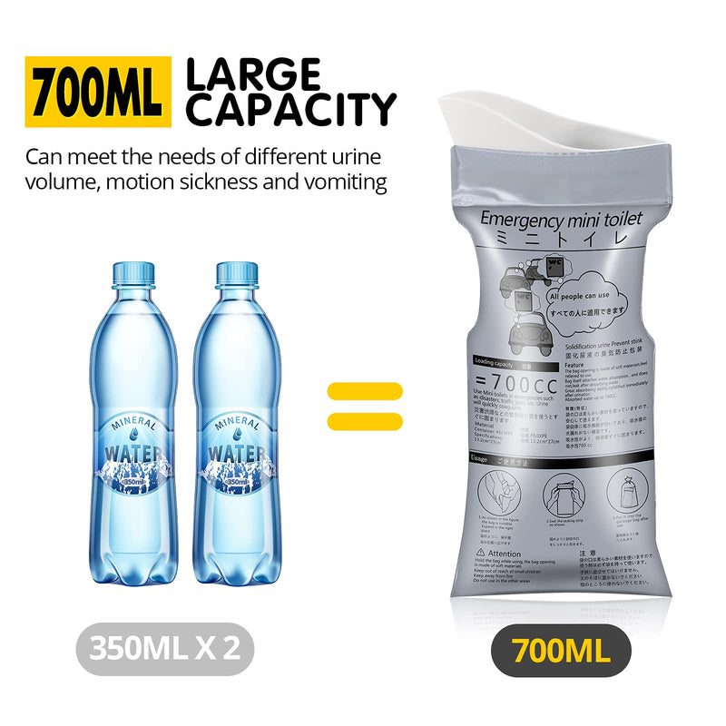 [Australia - AusPower] - SANPUK Emergency Portable Urine Bag, 20 Pack Travel Urinal Bag, Unisex Urinal Bag, Disposable Urine Bag Suitable for Camping, Travel, Traffic Jams, Pregnant Women, Children, Patients 