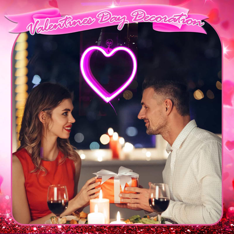[Australia - AusPower] - Narasios Pink Room Decor Neon Sign Valentines Day Gifts for Her Girlfriend Heart Neon Light Window Table Wall Decoration for Bedroom Preppy Home Dorm Room Usb/Battery Operated 