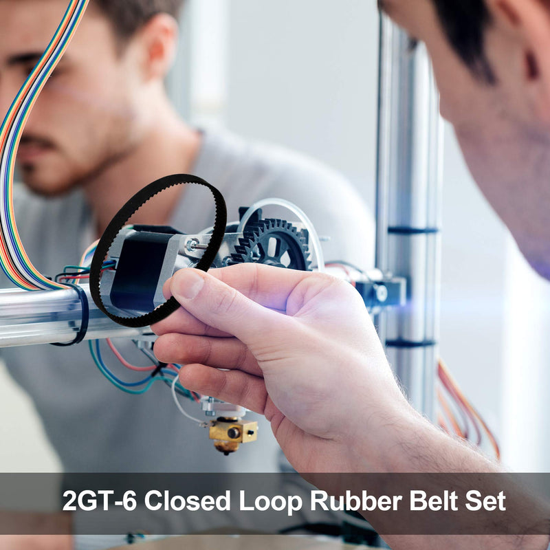 [Australia - AusPower] - PAGOW GT2-6 3D Printer Timing Belt, 6 PCS 2GT-6 Closed Loop Rubber Belt for 3D Printer - 4.33inch 6.22inch 7.87inch 11.81inch 15.75inch 24.02inch Pitch 6mm Wide Timing Belt - Black 