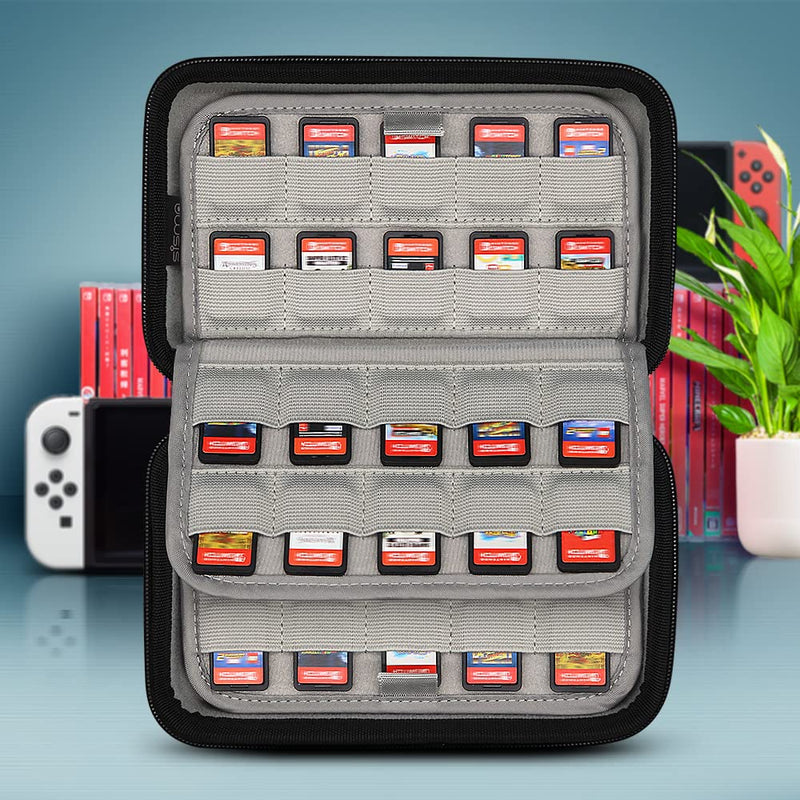 [Australia - AusPower] - sisma 80 Switch Game Holder Storage Case Compatible with Nintendo Switch Game Cards or SD Cards, Game Cartridges Organizer Hard Shell Travel Safekeeping Carrying Case, Brown 