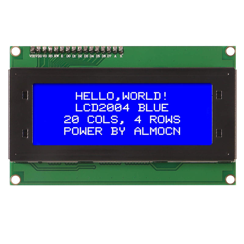 [Australia - AusPower] - ALMOCN 2 Pack IIC I2C TWI Serial 2004 20x4 LCD Display Module with I2C Interface Adapter Blue Backlight for Arduino R3 MEGA2560(2 Pack 2004 Blue) 2Pcs 20x4 Blue 