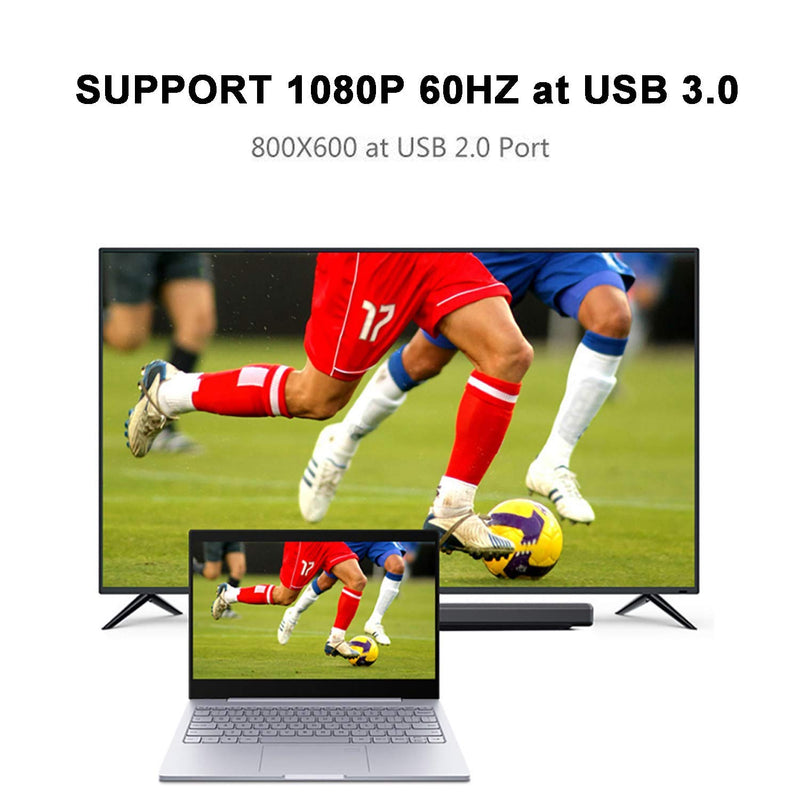 [Australia - AusPower] - USB to VGA Adapter Cable 6.5FT Compatible with Mac OS Windows XP/Vista/10/8/7, USB 3.0 to VGA Male 1080P Monitor Display Video Adapter/Converter Cord. (6.5FT) 