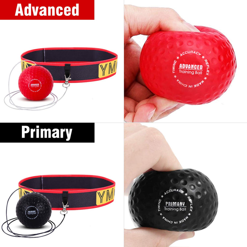 [Australia - AusPower] - YMX Boxing Training Reflex Ball - Adjustable Elastic Head Band, Light Weight Soft Foam Balls - Improve Hand to Eye Coordination, Reaction Speed, Focus, Accuracy - Cardio Sports Exercise Equipment 