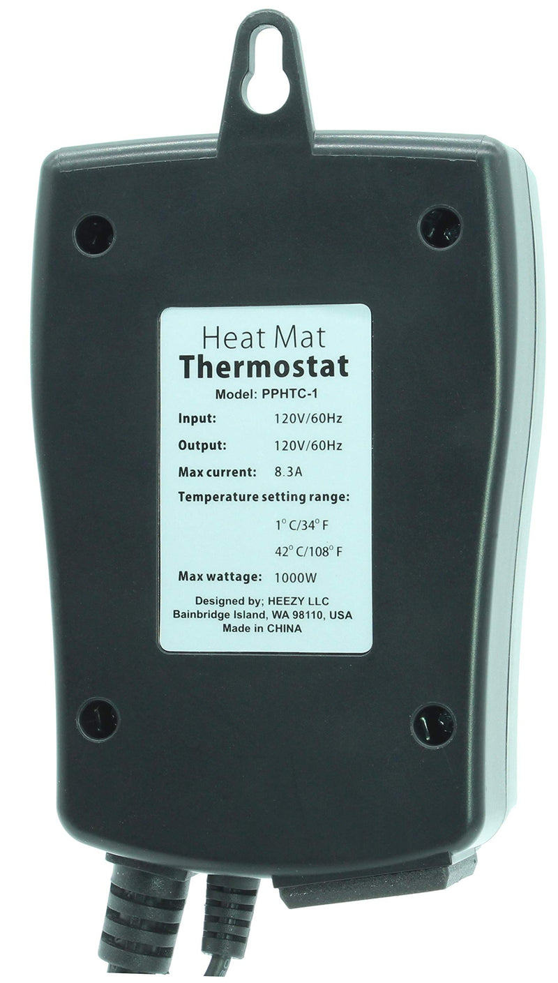[Australia - AusPower] - Plug in 1000 Watt Heating Thermostat Outlet 34-108°F by Propagate Pro 110V, 120V Heat Mat Heater Pad Temperature Controller for Starting Seeds, Reptiles, Egg Incubation + Beer Brewing/Wine Making Heating 34-108F 