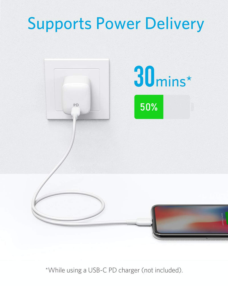 [Australia - AusPower] - Anker USB C to Lightning Cable [3ft MFi Certified] Powerline II for iPhone 13 13 Pro 12 Pro Max 12 11 X XS XR 8 Plus, AirPods Pro, Supports Power Delivery (Charger Not Included) (White) 3ft White 