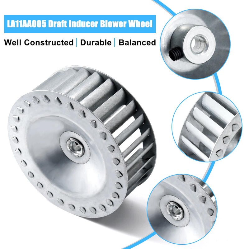 [Australia - AusPower] - LA11AA005 Draft Inducer Blower Wheel for Carrier Bryant Furnace, Inducer Motor Blower Wheel LA11AA005 for Carrier 318984-753 Draft Inducer Motor Kit 