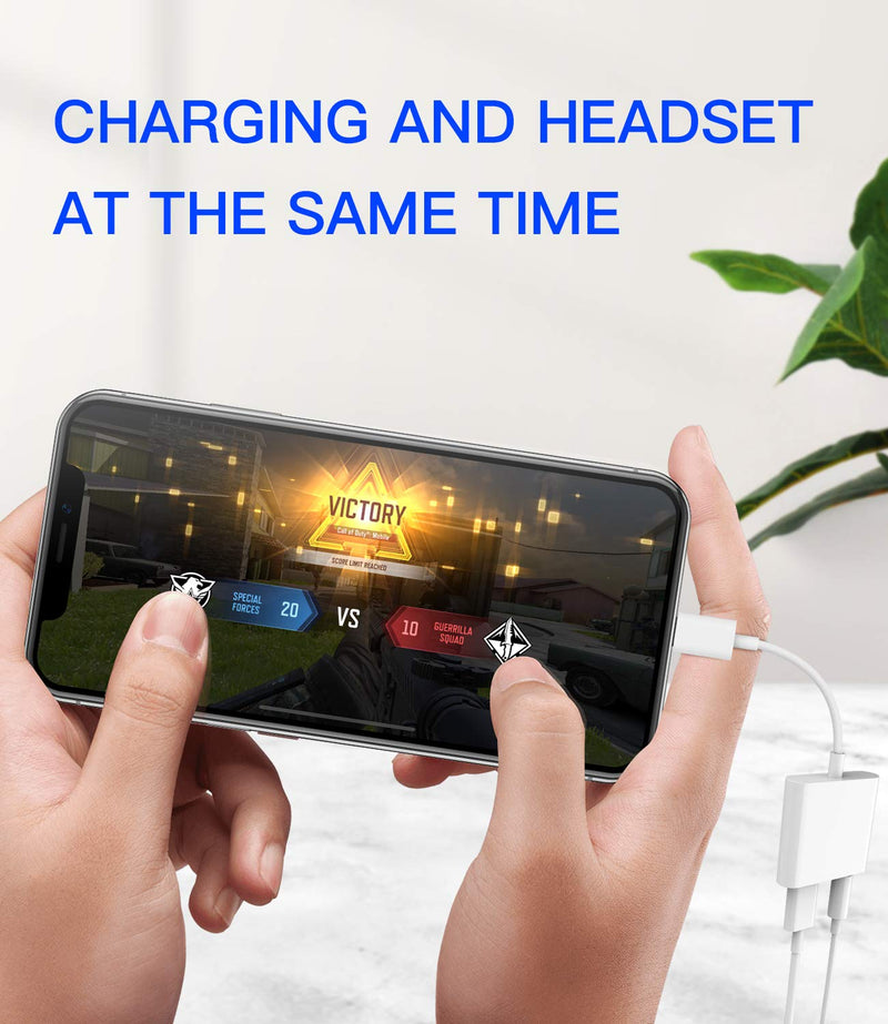 [Australia - AusPower] - 2pack,Headphone Adapter Compatible with Lightning to 3.5mm AUX Audio Jack and Charger Dongle Earphone Splitter Compatible for iPhone 11 12 pro xs xr x 8 for Ipad Converter charging connector for Apple 