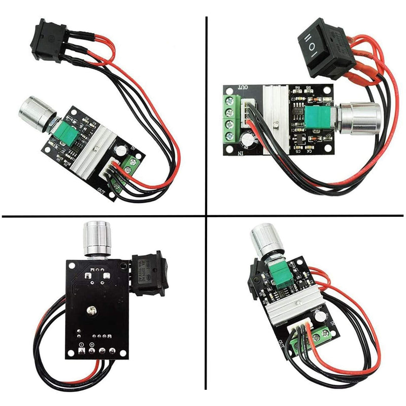 [Australia - AusPower] - DC Motor Speed Controller PWM 1203BB 6V12V24V 3A 80W speed adjustable reversible pulse forward and reverse control switch button (2PCS) 