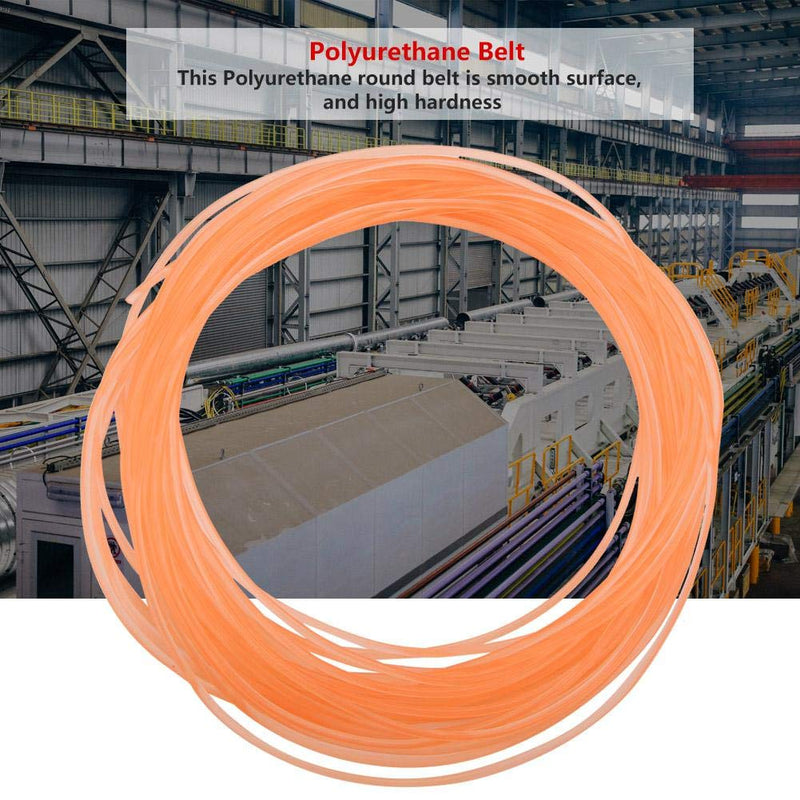 [Australia - AusPower] - High-Performance Urethane Round Belting, PU Transmission Belt Polyurethane round belt for Drive Transmission Orange (2mmx10m) 2mmx10m 