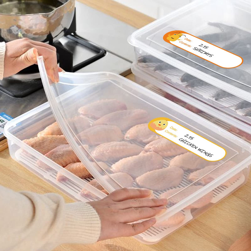 [Australia - AusPower] - Labelebal 1 x 4 Inch Freezer Labels Removable, 512pcs Food Labels Cartoon Waterproof, No Residue Food Storage Labels for for Kitchen, Mason Jar Labels, Bottle Labels to Write On 