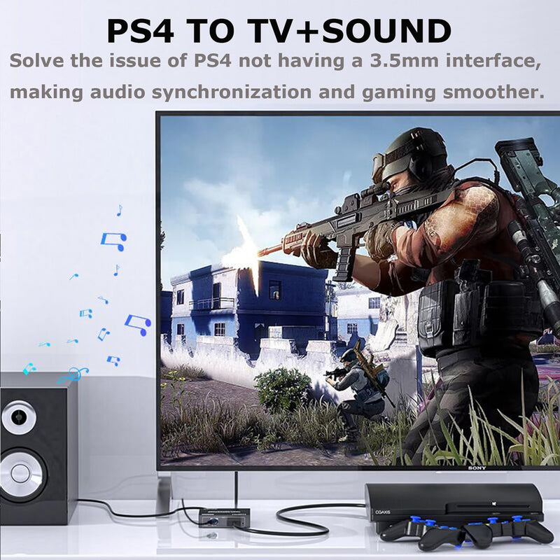 [Australia - AusPower] - HDMI Audio Extractor, 4K HDMI to HDMI Splitter 3.5mm AUX Audio 1080P, Compatable for TV, PC, PS3/4/5, Blu-ray/DVD/HD Player, Projector, Sound System, Xbox, Switch 