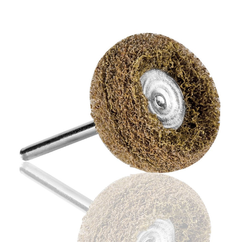 [Australia - AusPower] - Rocaris 1" Brown 120 Grit Abrasive Buffing Polishing Wheels Burr For Rotary Tools-1/8"(3mm) Shank 50 Pack 