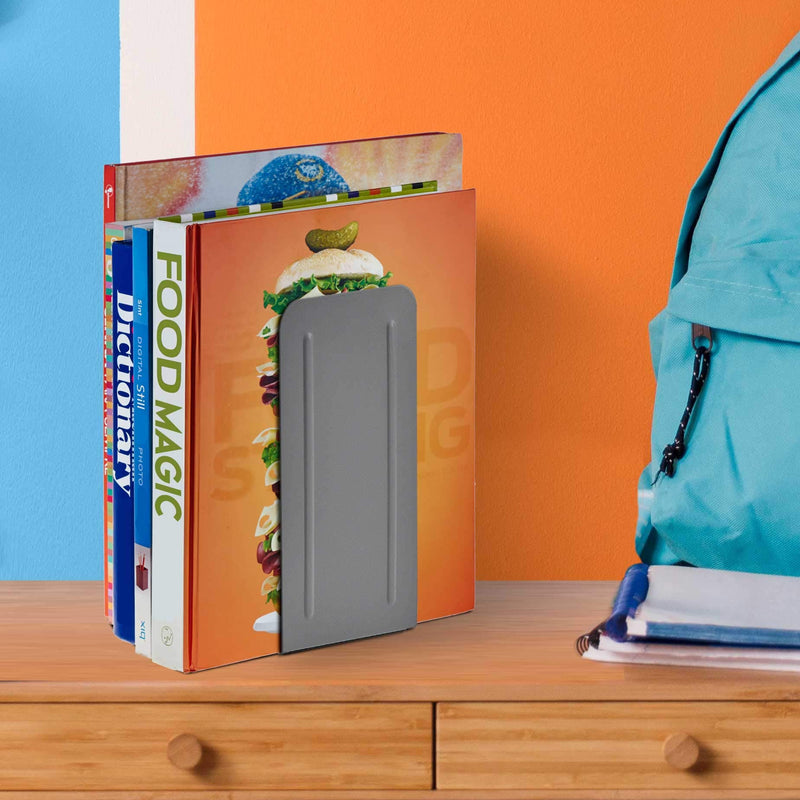 [Australia - AusPower] - Acrimet Jumbo Premium Metal Bookends 9" (Heavy Duty) (Silver Color) (1 Pair) 