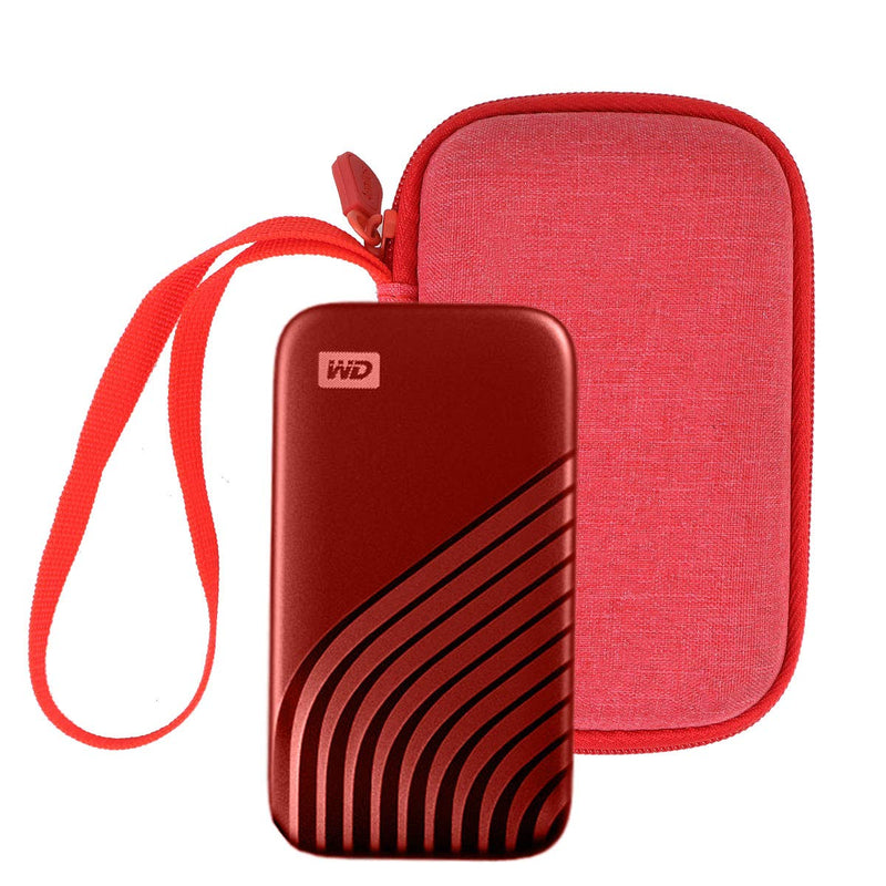 [Australia - AusPower] - Aenllosi Hard Carrying Case Compatible with WD 1TB 2TB 500GB My Passport SSD External Portable Drive (red) red 