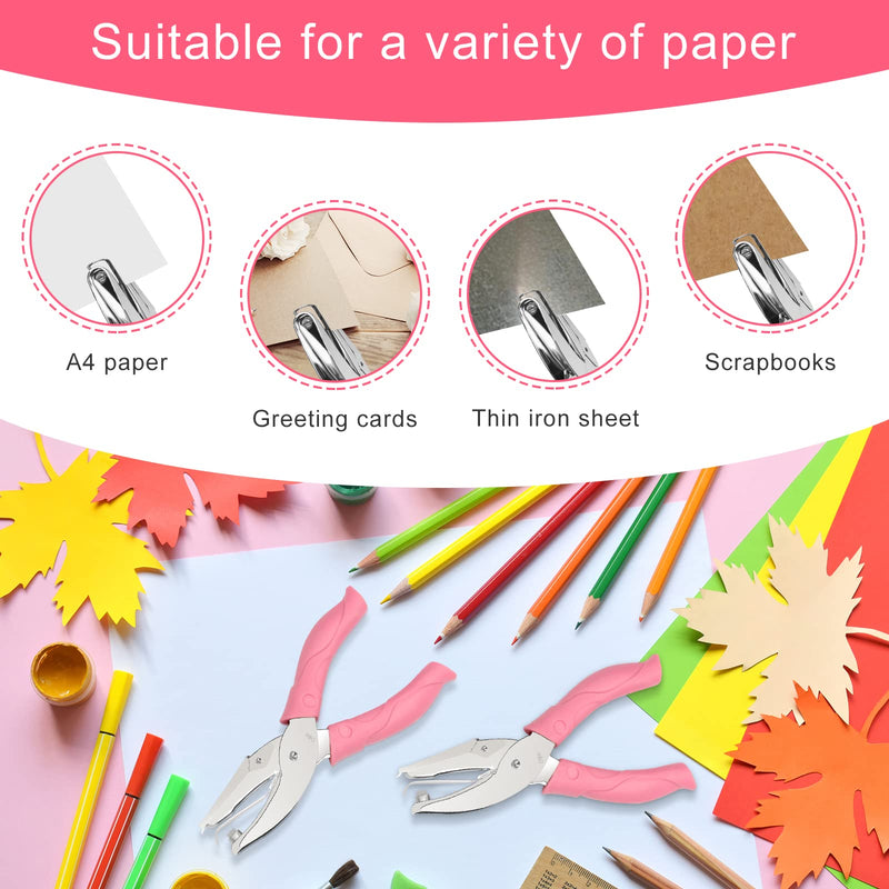[Australia - AusPower] - 2 Pieces Heart and Star Handheld Hole Paper Punch Metal Single Hole Paper Punch Punchers with Soft-Handled Tags for Clothing Ticket DIY Craft Tags Scrapbook Tool, 1/4 inch Heart&Star 