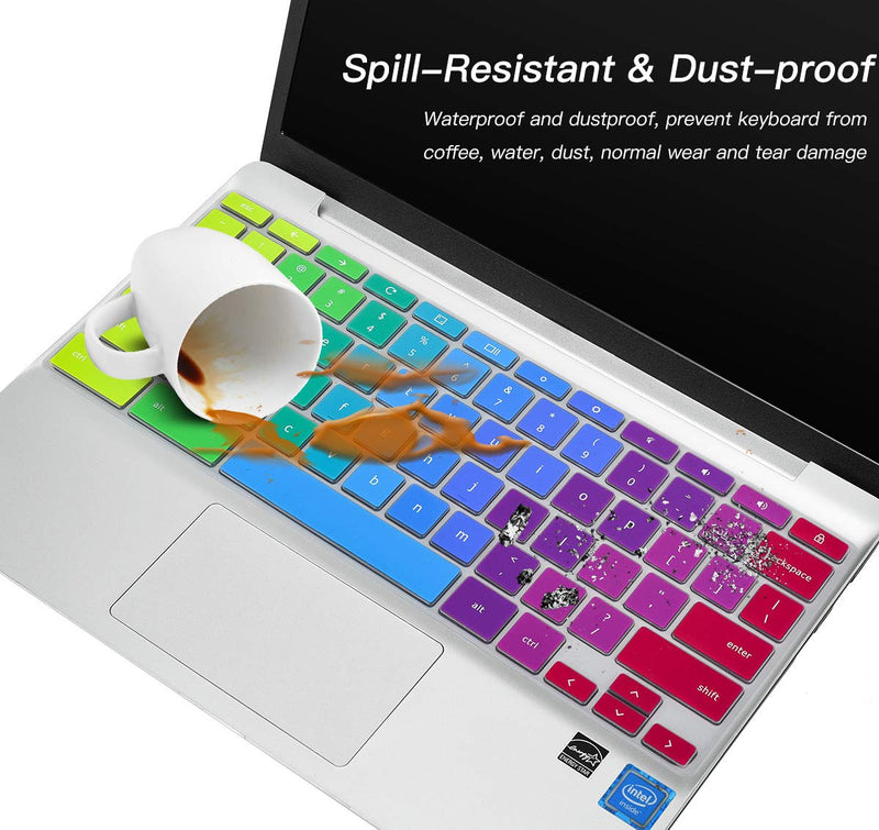 [Australia - AusPower] - Colorful Keyboard Cover for HP Chromebook X360 11.6/14 inch, HP Chromebook 11 11A-NB0013DX/G7 EE/G6 EE/G2/G3/G4/G5, HP Chromebook 14-db/ca/ak/DA 14B-CA 14a-na Series, Chromebook Skin, Rainbow 
