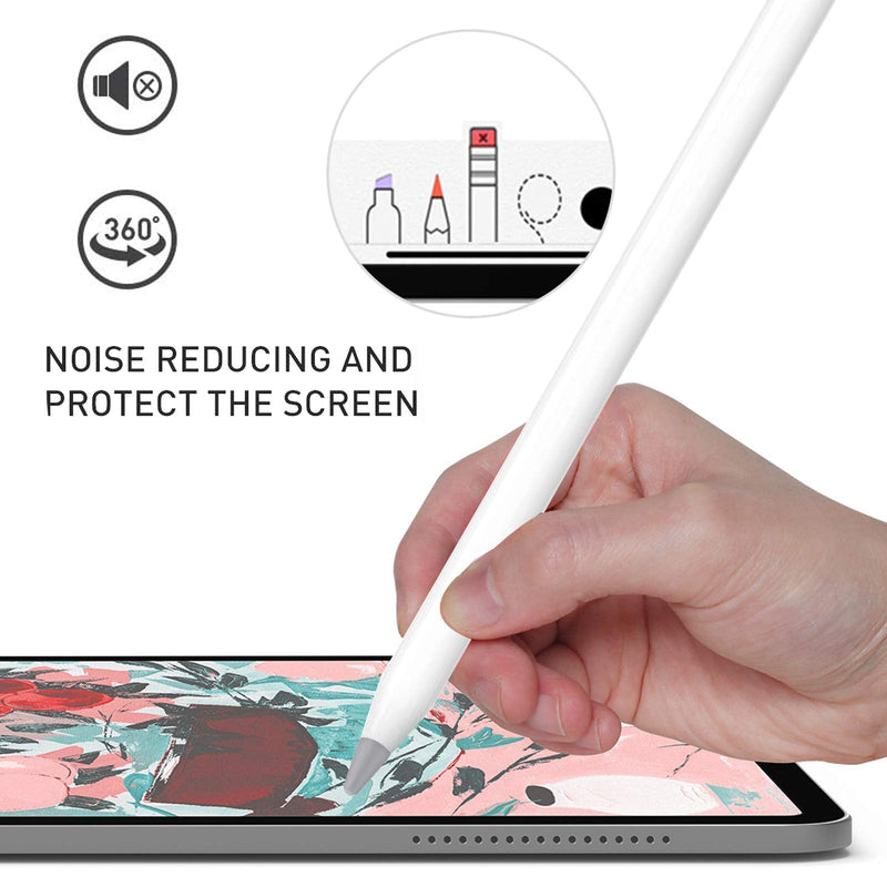 [Australia - AusPower] - for Apple Pencil Tips, 100 Pack Watruer Thin Protective Case Noiseless Drawing Silicone Nibs Cover Replacement for 1st & 2nd Gen, Writing Anti-Slip Protective Case for Apple iPad Pencil - Grey 