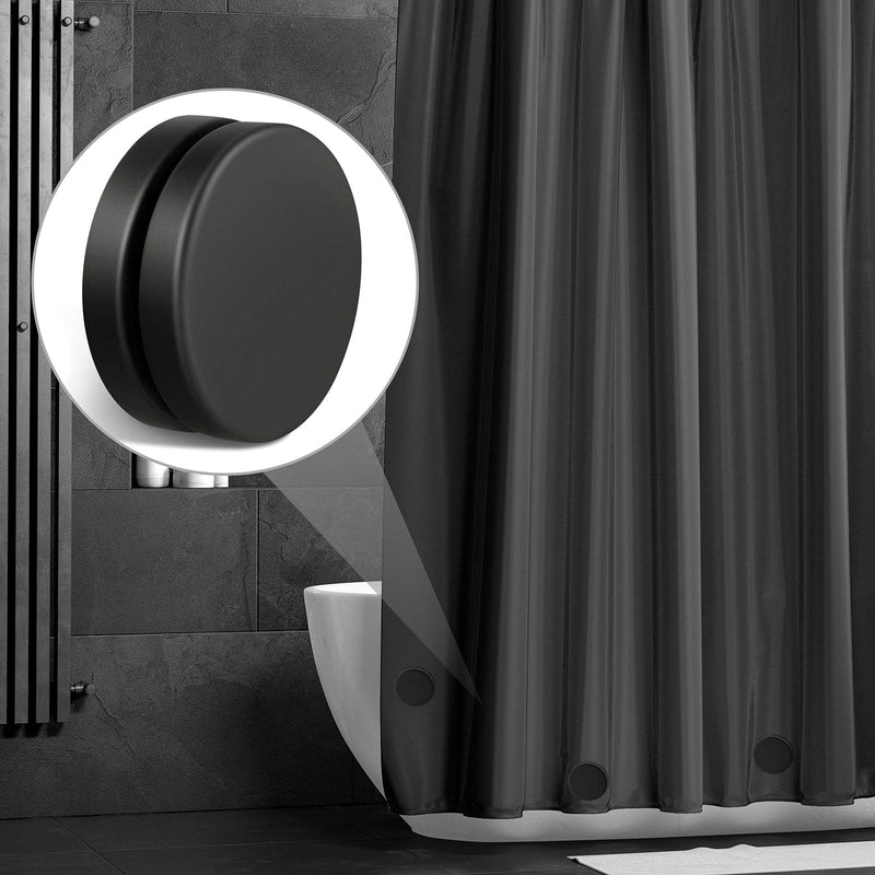 [Australia - AusPower] - Round Magnetic Drapery Weights Shower Curtain Weights Strong Tablecloth Magnets Curtain Weights Waterproof Magnetic Curtain Weights for Drapery Curtain Tablecloth (Black, 6 Pairs) Black 