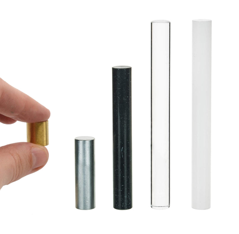 [Australia - AusPower] - 5pc Equal Mass Density Set - Aluminum, Brass, Nylon, Acrylic & Polyvinyl Chloride (PVC) - for Specific Heat, Specific Gravity & Density Experimentation - Eisco Labs 