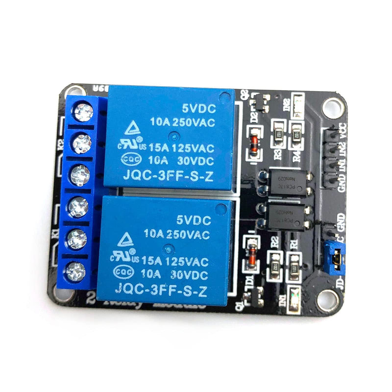 [Australia - AusPower] - FainWan 2pcs 2 Channel Relay Module with Optocoupler 5V Active Low Level Amplifier Trigger JD-VCC Relay Power VCC Power 