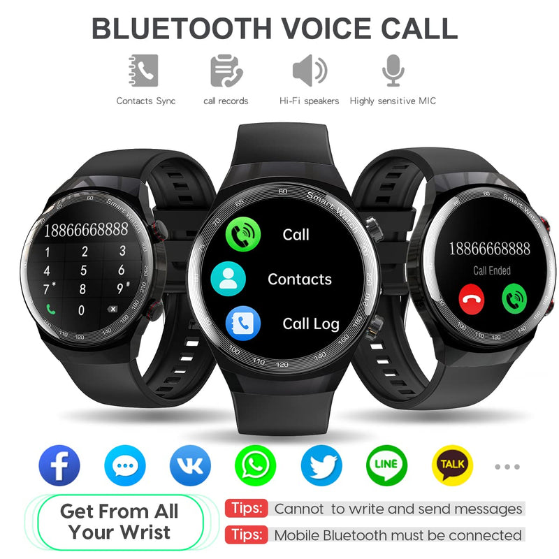 [Australia - AusPower] - suinsist Smart Watch 2022 with Call Fitness Tracker with Sleep Monitor Activity Tracker with 1.54 Inch Touch HD Screen, IP67 Waterproof Smartwatch with Step Monitor Compatible iPhone Samsung Android Black Silica 