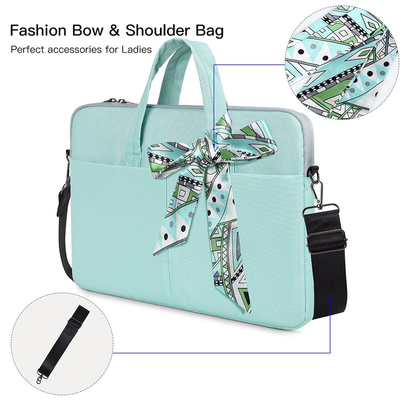 [Australia - AusPower] - 17.3 Inch Laptop Shoulder Bag, Girls Women Laptop Briefcase Handbag for HP Envy 17 17t/Pavilion 17, Dell Inspiron 17/G3 G7 17.3, Lenovo ideapad L340, Acer Aspire 17.3, ASUS ROG MSI GS75 17.3 Case,Mint 17.3 Inch Mint Green 