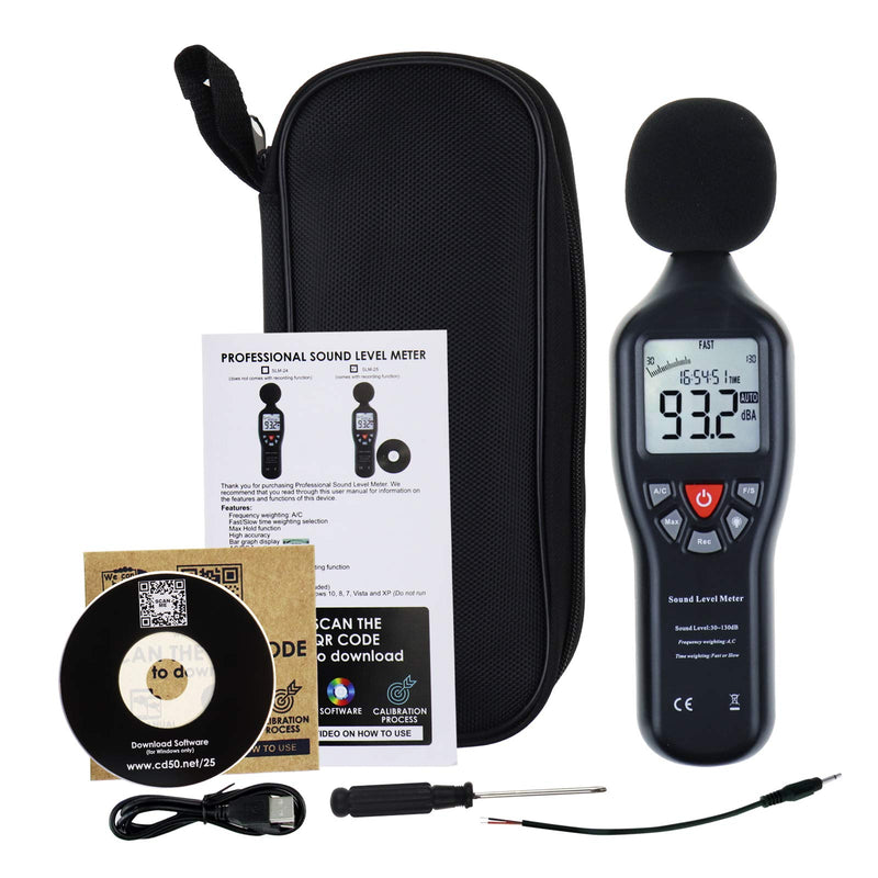 [Australia - AusPower] - Professional Sound Level Meter with Backlight Display High Accuracy Measuring 30dB-130dB with Data Record Function 